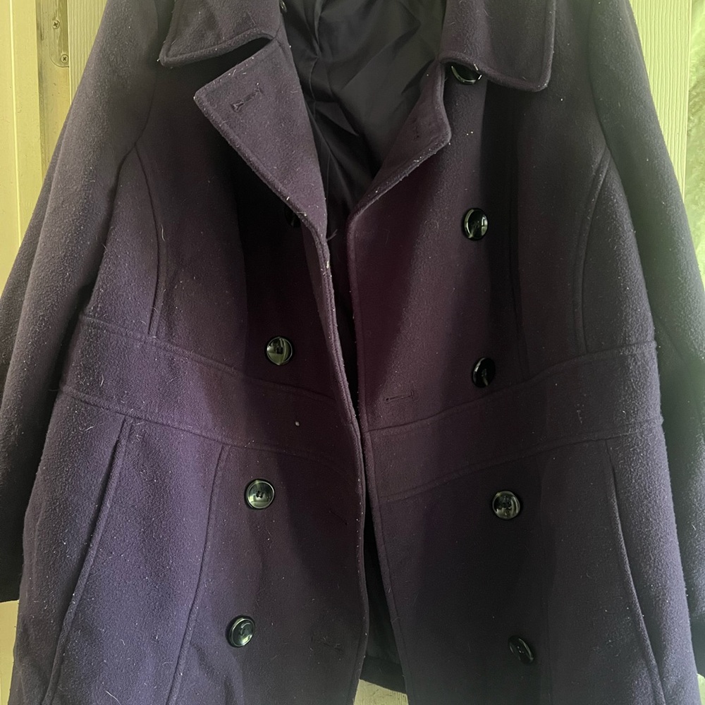 Women's Purple Double-Breasted Coat